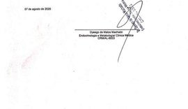 Prefeitura de Arapiraca emite nota sobre estado de saúde de Rogério Teófilo