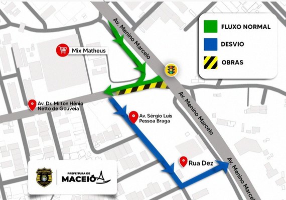 Trânsito em rua do Antares é modificado com obra de requalificação