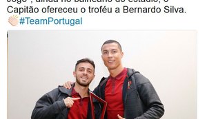 Bernardo Silva ganha prêmio de CR7, mas fica fora de treinamento