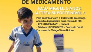 Criança autista de 8 anos precisa de ajuda financeira para a compra de medicamento