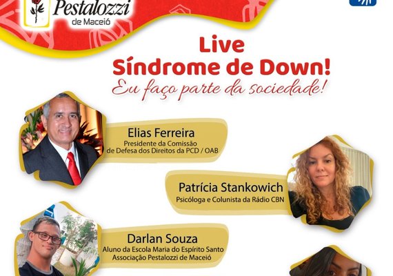 Pestalozzi de Maceió promove live em alusão ao Dia Internacional da Síndrome de Down