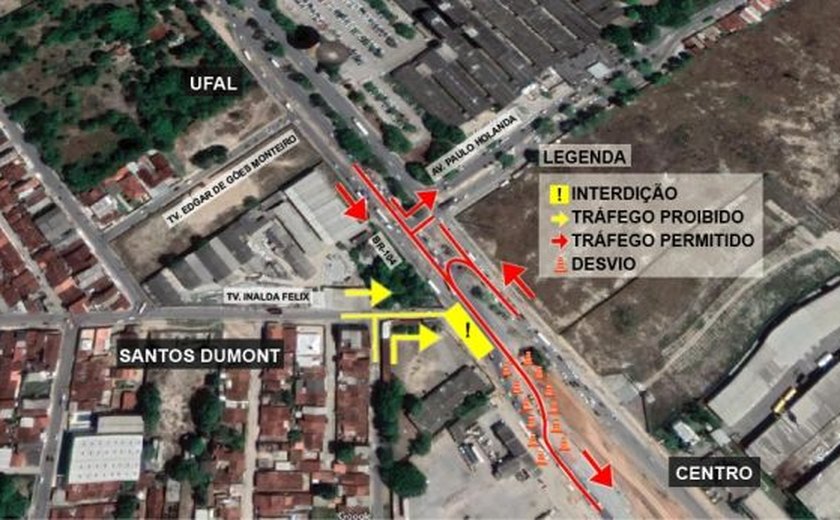 Setrand altera trânsito do entorno do Viaduto da PRF a partir de quinta-feira (1º)