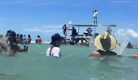 Vídeo mostra festa com DJ e muita bebida em piscina natural de área de proteção no Litoral Norte de Alagoas