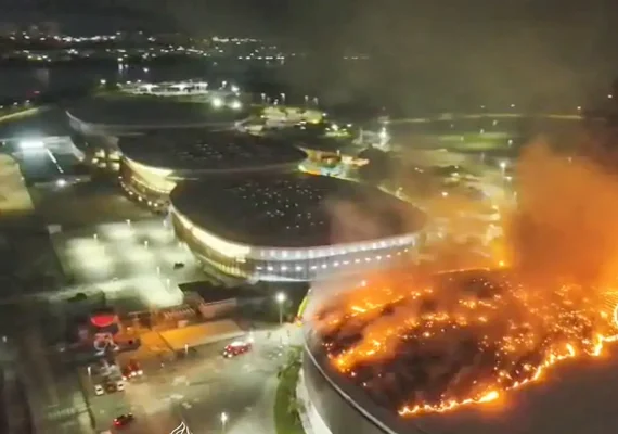 Incêndio atinge Velódromo do Parque Olímpico no Rio