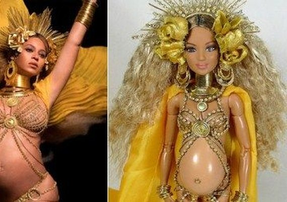 Beyoncé, grávida dos gêmeos no Grammy Awards, vira boneca