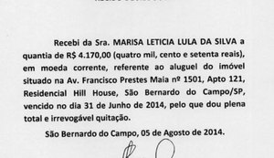 Recibo apresentado pelo ex-presidente Lula tem data que não existe