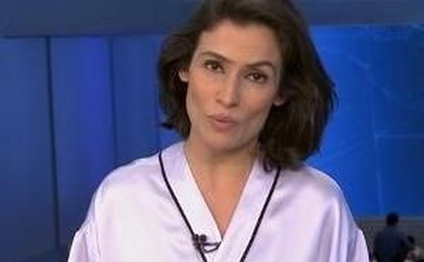 Renata Vasconcellos aparece com “roupão” esquisito na Globo e vira piada