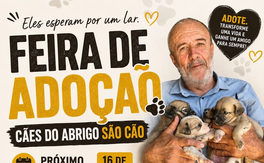 Feira de adoção reúne cães à espera de um novo lar em Maceió