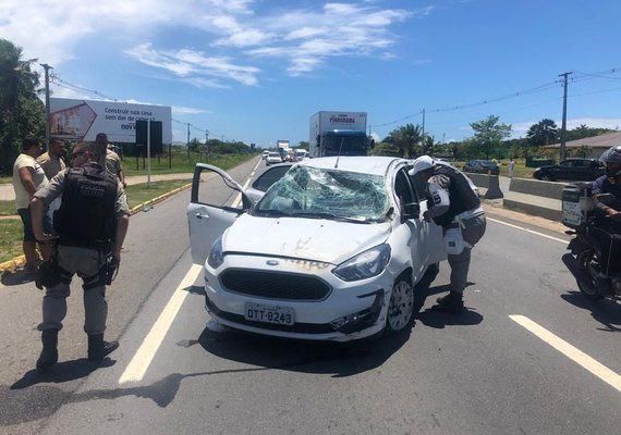 Acidentes são registrados em sentidos contrários na AL-101 Sul 10 minutos um após o outro