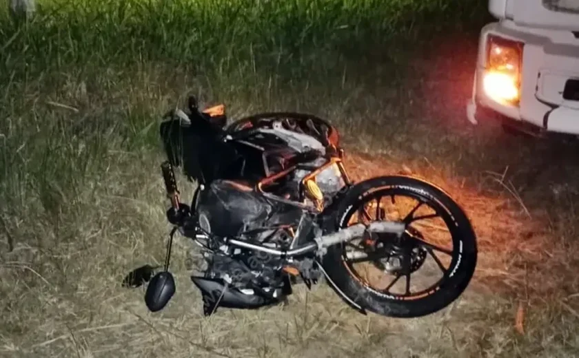 Motociclista morre após colidir frontalmente com carreta na BR-101