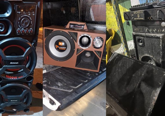 Sete equipamentos sonoros são apreendidos em operações na capital