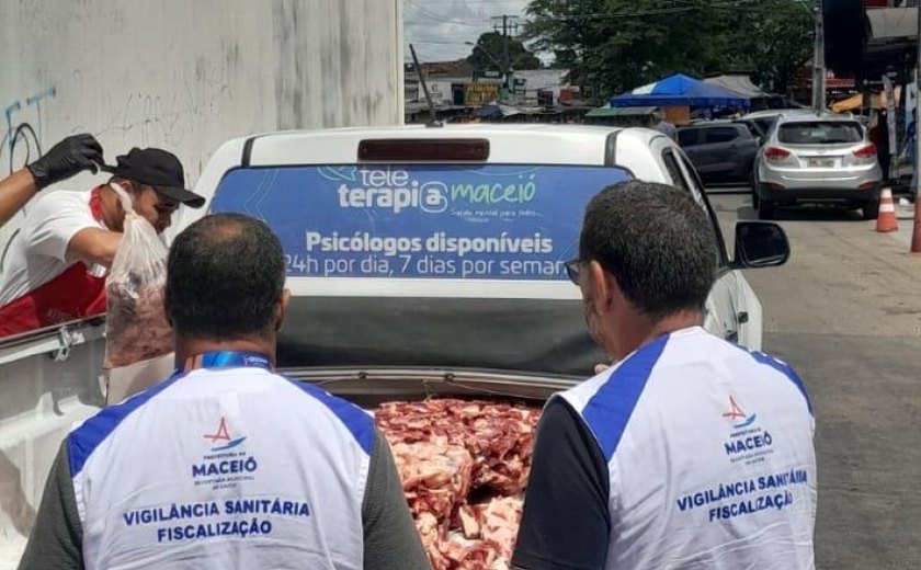 Vigilância Sanitária recolhe 120 kg de carne estragada na feira do Tabuleiro