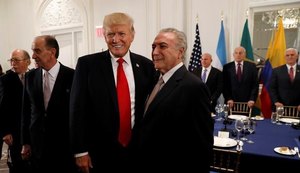 Temer janta com Trump para discutir crise na Venezuela e enfrenta protestos