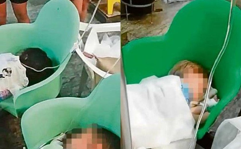 Cadeiras viram leitos para crianças no Hospital Infantil de Vitória