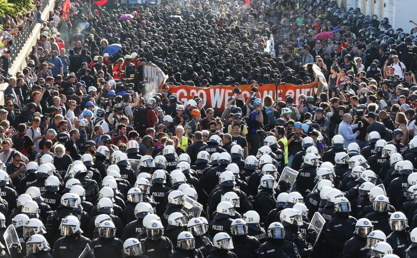 Polícia dispersa manifestação contra G20 na Alemanha