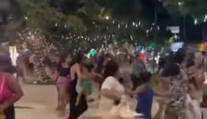 Após vídeo mostrando correria na Praça do Centenário, secretaria nega que tenha havido tiroteio