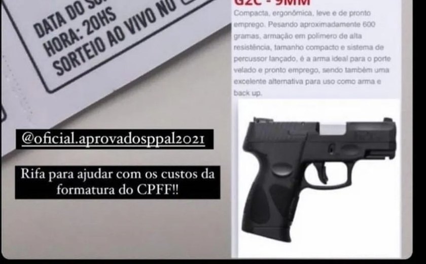 Organizadores mudam rifa de arma de fogo em Alagoas e passam a
