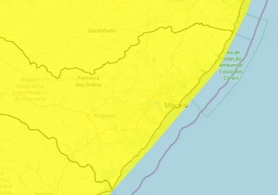 Inmet emite alerta de chuvas intensas para todos os municípios alagoanos