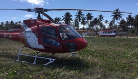 Turista de São Paulo se afoga em Coruripe e é resgatado pelo helicóptero do Samu