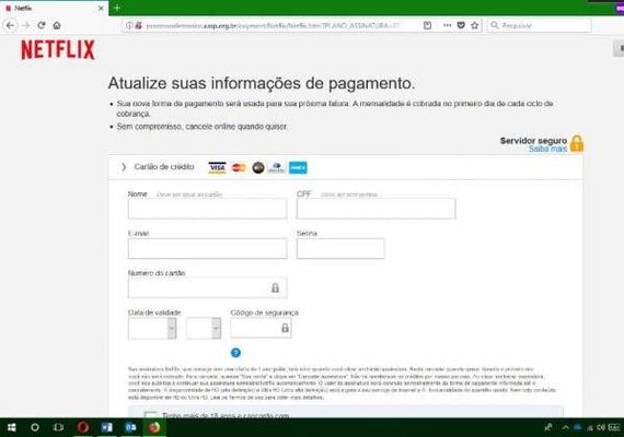 Golpe com site falso da Netflix tenta roubar dados de cartão de crédito de brasileiros