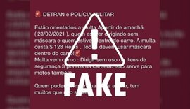 É falso que Detran vai multar motoristas que dirigem sem a máscara de proteção