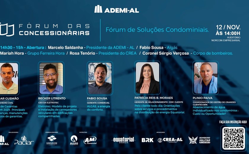 Seminário das Concessionárias e Fórum de Soluções Condominiais acontece no dia 12 de novembro