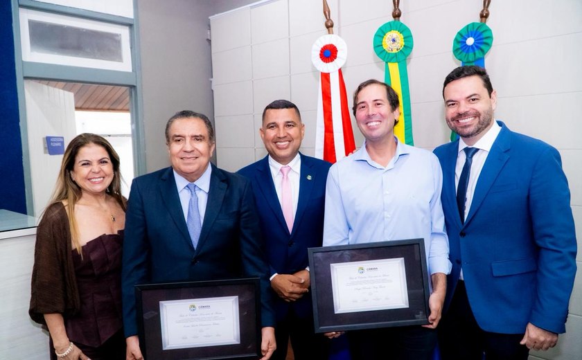 Câmara reconhece deputado Inácio Loiola e empresário Sérgio Feitosa como cidadãos honorários de Maceió