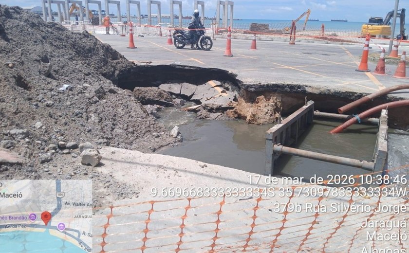 Prefeitura autua BRK por cratera em obra na Avenida da Paz