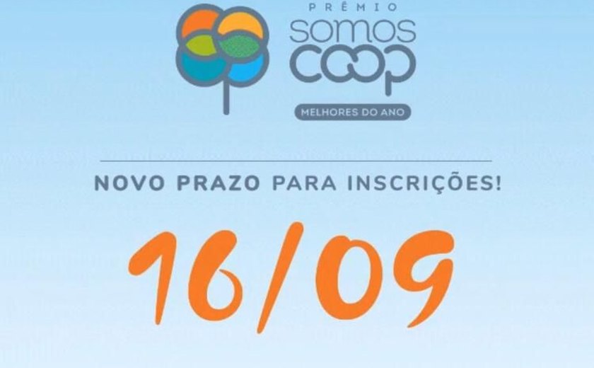 Prazo de inscrições para o Prêmio SomosCoop termina na quarta-feira (16)
