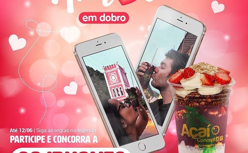 Açaí Concept oferece dois iPhones 8 em ação de Dia dos Namorados