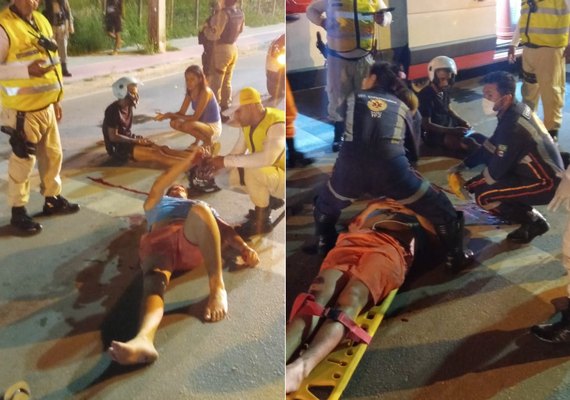 Ronda no Bairro presta assistência a vítimas de acidente no Benedito Bentes em Maceió