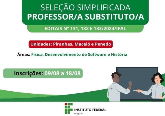 Ifal abre nova seleção para professores substitutos