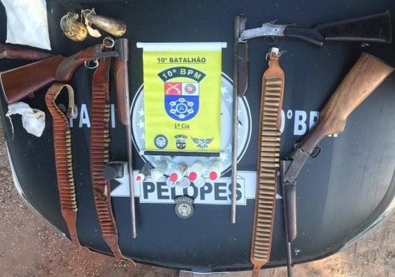 Em ações distintas, BPRp e 10º BPM apreendem armas de fogo em Maceió e Palmeira