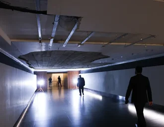 Parte do teto de túnel da Câmara dos Deputados desabou nesta quarta-feira