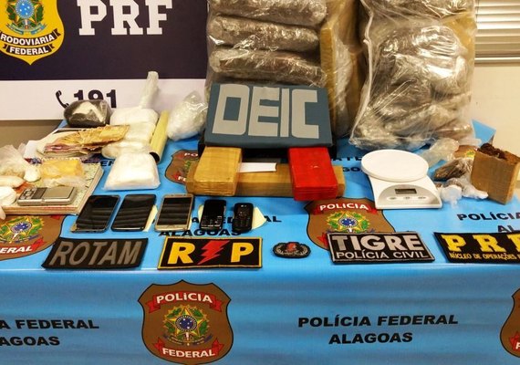 Operação de Gecoc, PF, PRF, PC e PM faz maior apreensão de 'skunk' em Alagoas