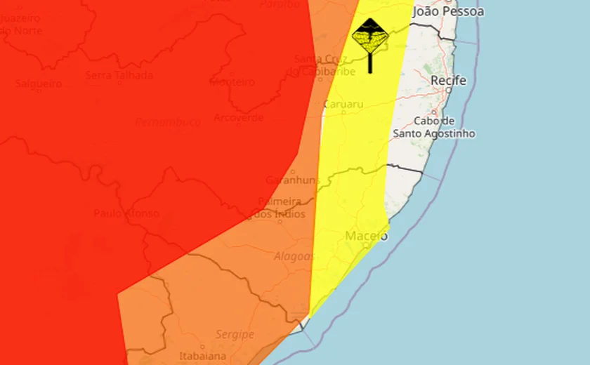 Inmet emite alerta vermelho de chuva para o Sertão de Alagoas