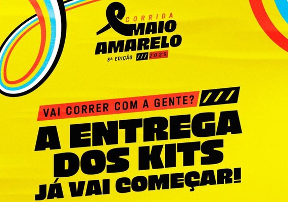 Entrega de kits da 3ª Corrida Maio Amarelo do Detran começa nesta quarta-feira