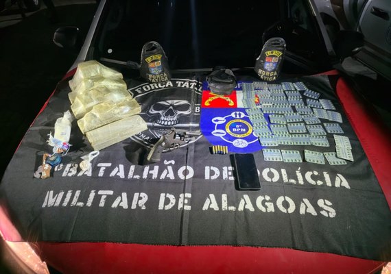 Polícia apreende arma de fogo, drogas e prende suspeito em Penedo