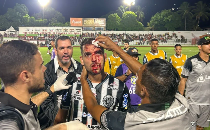 MP/AL vistoria estádio após violência contra jogador em Palmeira dos Índios