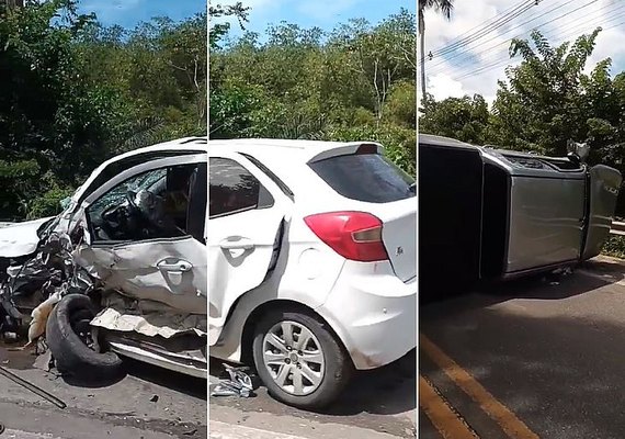 Colisão frontal de veículos deixa dois feridos em Satuba