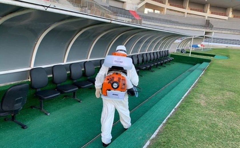 Futebol: Na semana da retomada, Selaj inicia sanitização do Estádio Rei Pelé