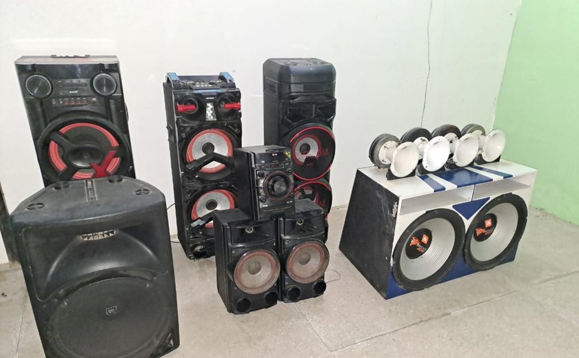 Seis equipamentos sonoros são apreendidos na parte alta de Maceió