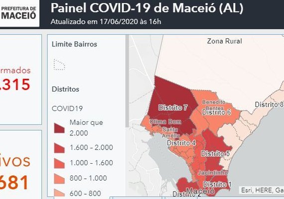 Prefeitura de Maceió disponibiliza painel interativo com informações sobre Covid-19