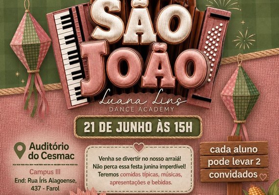 Bailarina alagoana formada pelo Bolshoi apresenta espetáculo junino no Cesmac