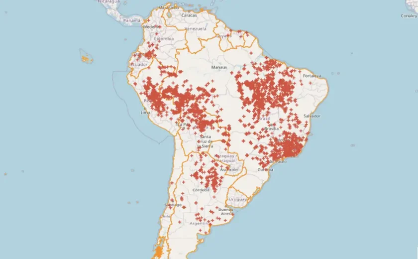 Brasil concentra 71,9% das queimadas na América do Sul nas últimas 48h