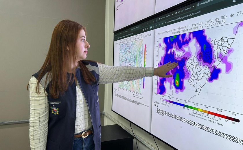 Semarh emite alerta para chuvas fortes e rajadas de vento em Alagoas