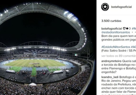 Em rede social, Botafogo provoca rivais cariocas que não possuem estádio