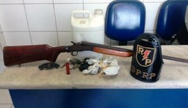 Guarnição da PM apreende arma de fogo e drogas no bairro do Benedito Bentes