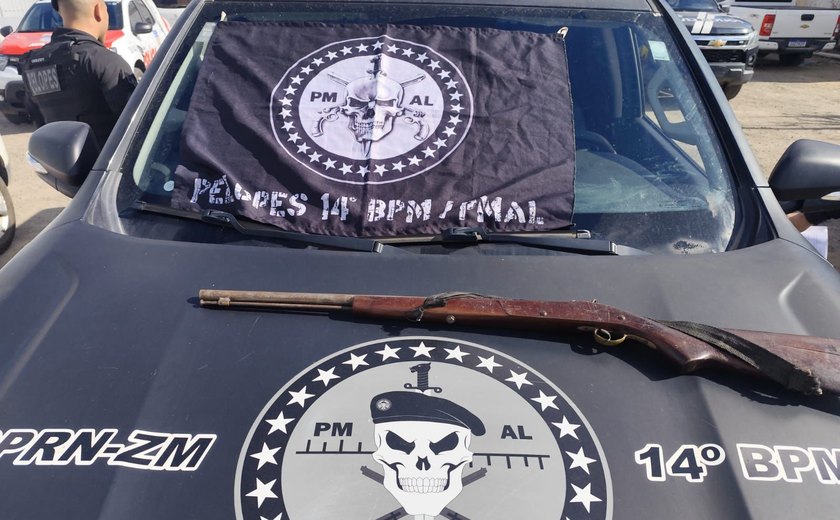 Polícia Militar apreende três armas de fogo e munições no interior de Alagoas