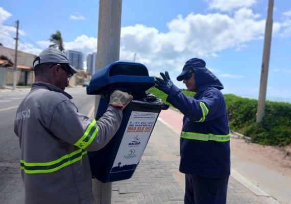 Autarquia de Limpeza Urbana reforça instalação de papeleiras na orla da capital